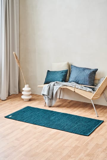 Βαμβακερό χαλί 60x90 cm - πετρόλ (μπλε πετρόλ) - Rug Solid