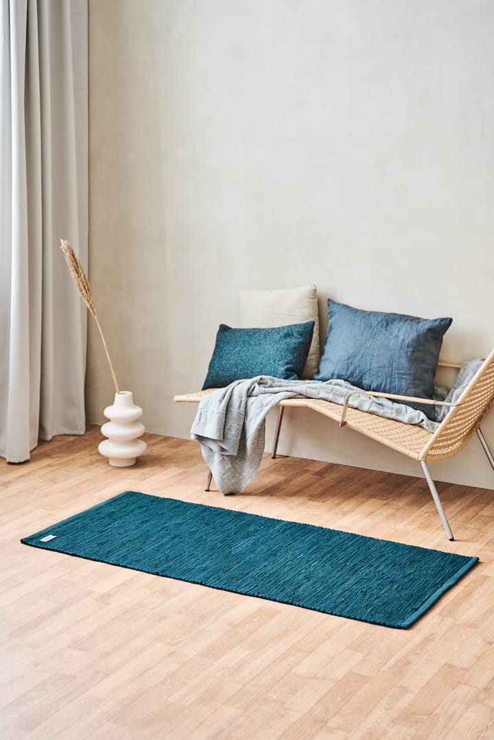 Βαμβακερό χαλί 60x90 cm, πετρόλ (μπλε πετρόλ) Rug Solid