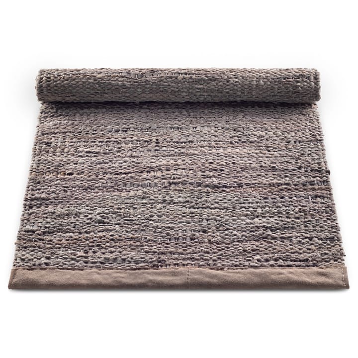 Δερμάτινο χαλί 65x135 cm - ξύλο (καφέ) - Rug Solid