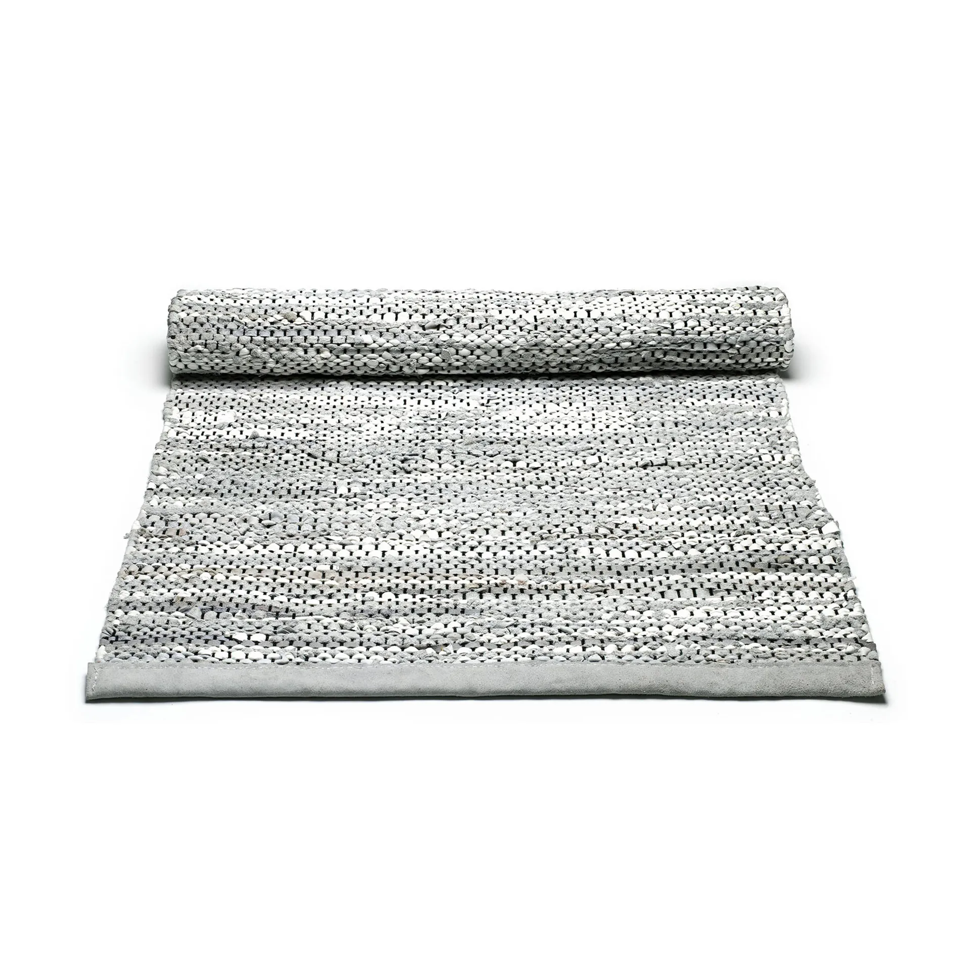 Δερμάτινο χαλί 65x135 cm, ανοιχτό γκρι (ανοιχτό γκρι) Rug Solid