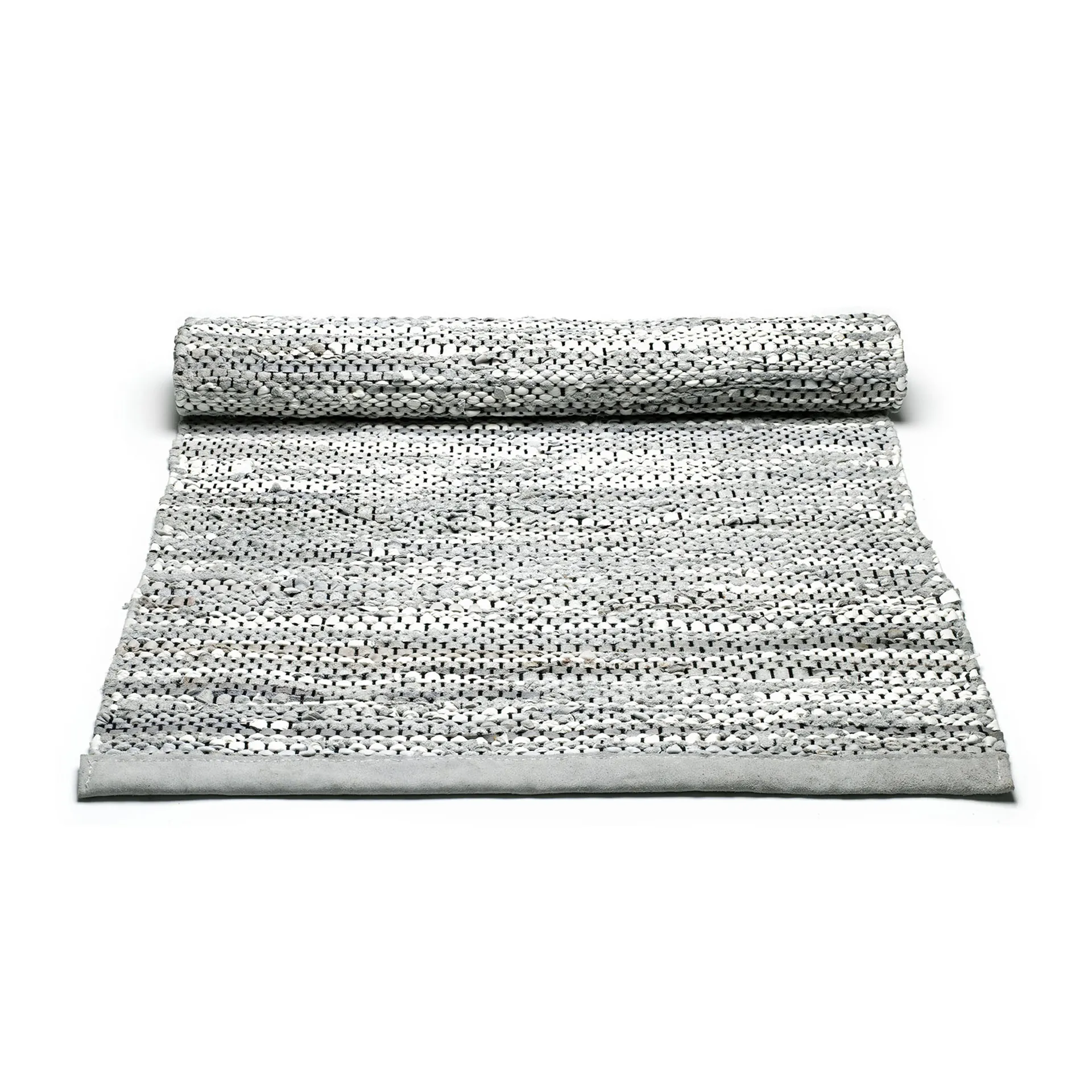 Δερμάτινο χαλί 75x200 cm, ανοιχτό γκρι (ανοιχτό γκρι) Rug Solid