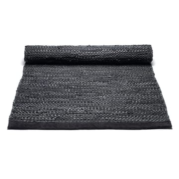 Δερμάτινο χαλί 75x300 cm - μαύρο (μαύρο) - Rug Solid