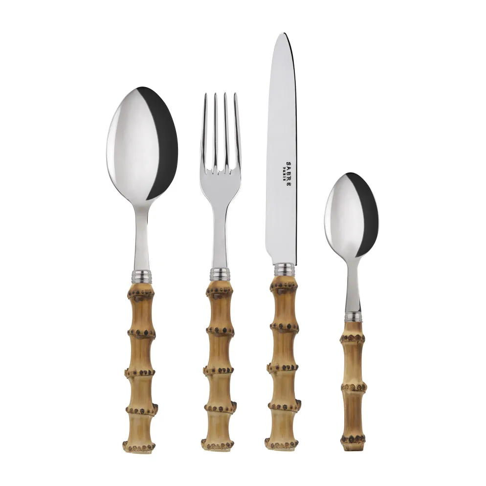 Panda μαχαιροπίρουνα 24 τεμάχια, Ανοιξείδωτο ατσάλι-μπαμπού SABRE Paris