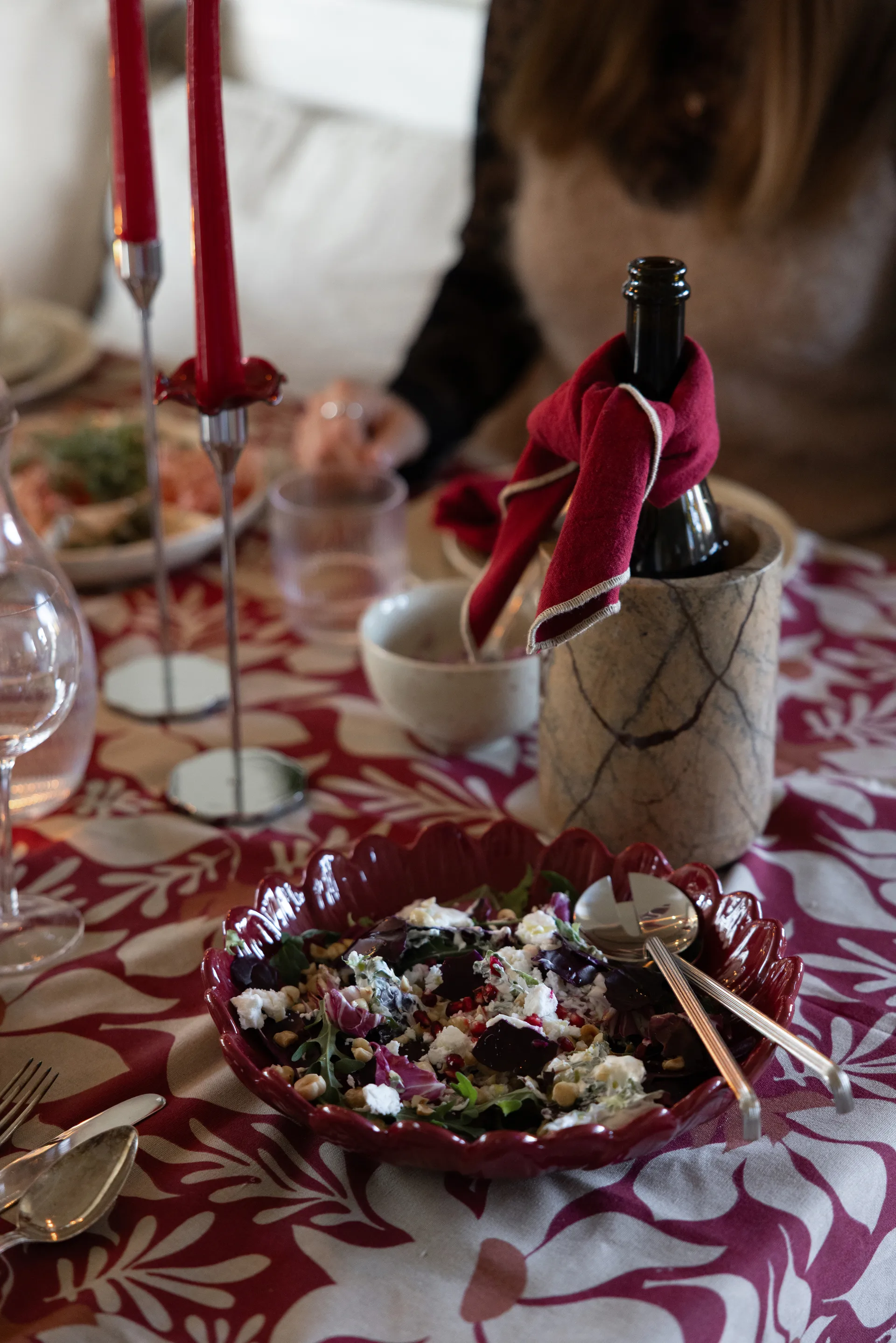 Ψύκτης κρασιού από πέτρα Ø12,5 εκ., Καφέ δασικό μάρμαρο Sagaform