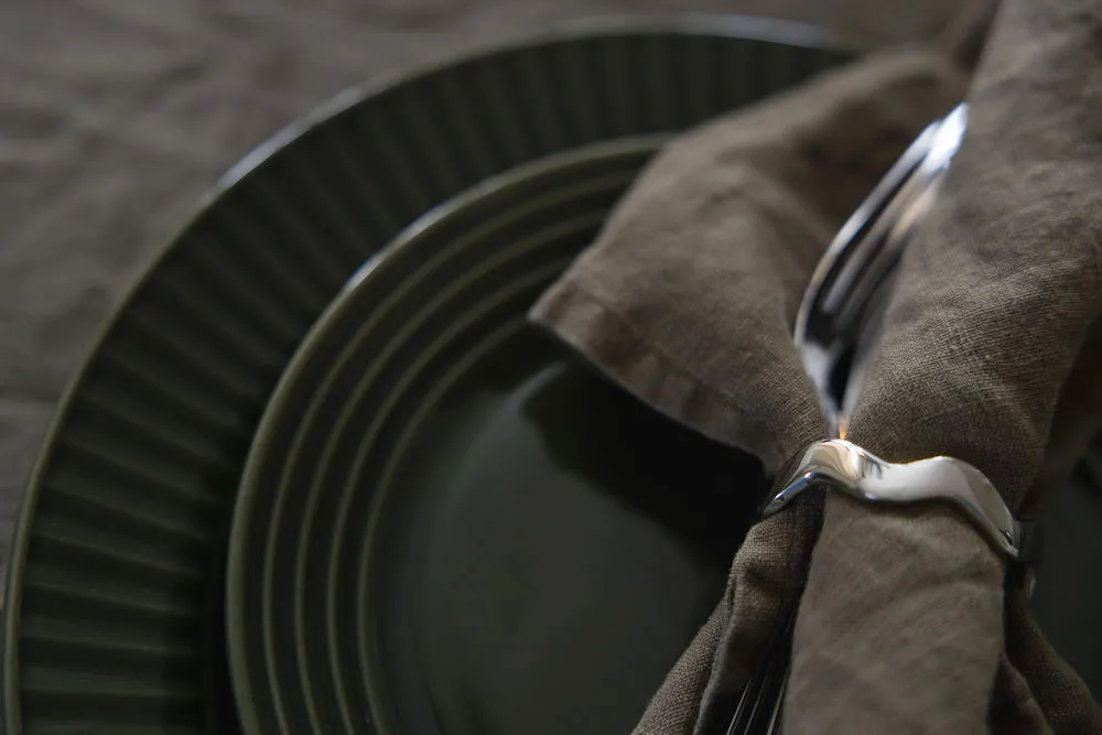 Anna κρίκος πετσέτας 4 τεμάχια, Ασημί Sagaform