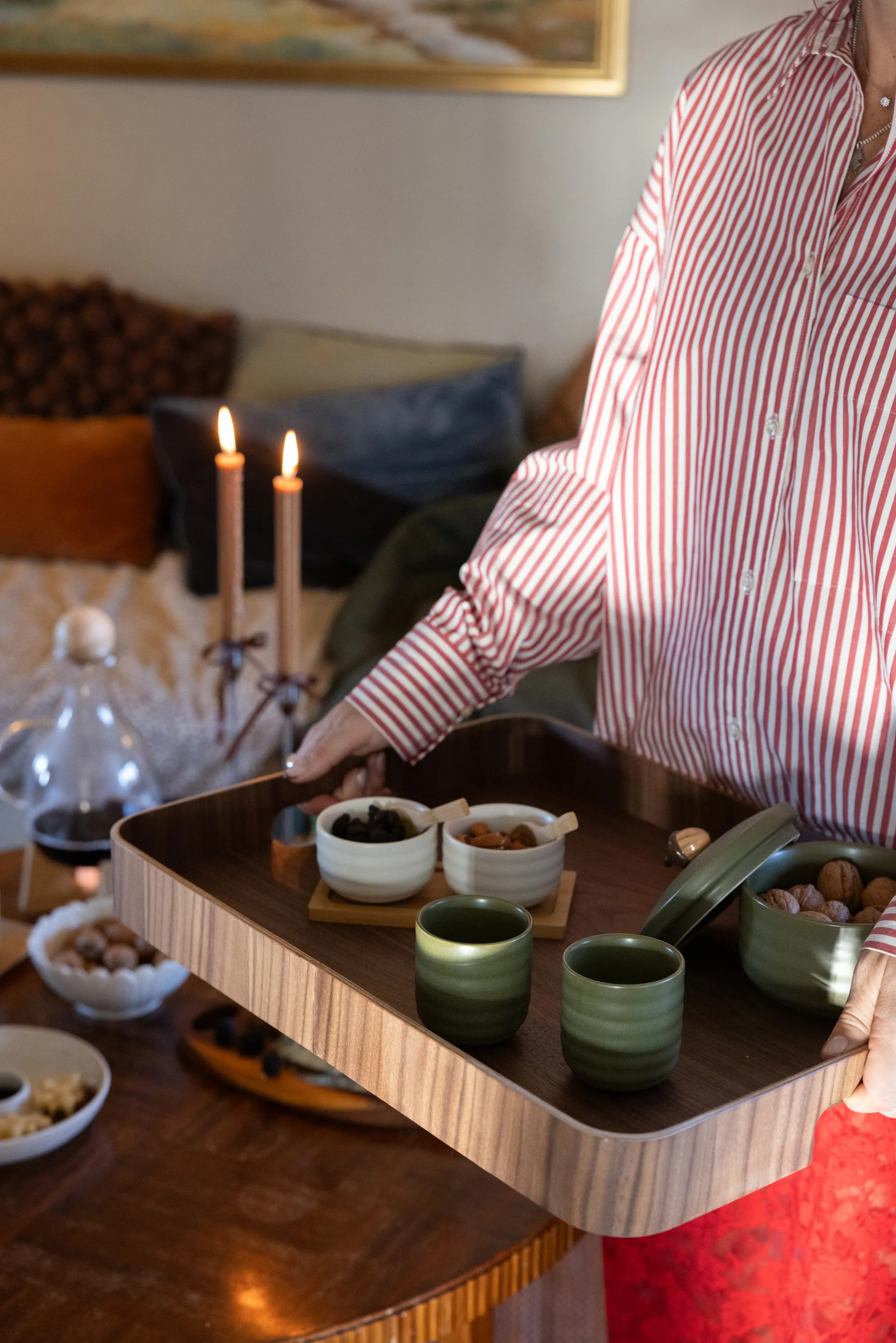 Hanna δίσκος μεγάλος 40x55 εκ., Σκούρο καφέ Sagaform