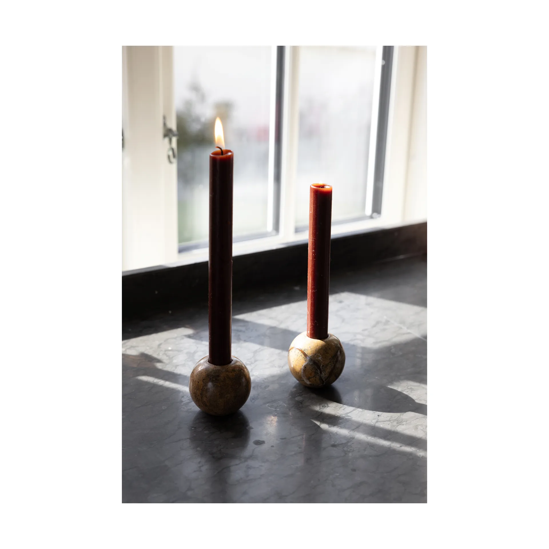 Κηροπήγιο Sten Ø6 εκ., Καφέ δασικό μάρμαρο Sagaform