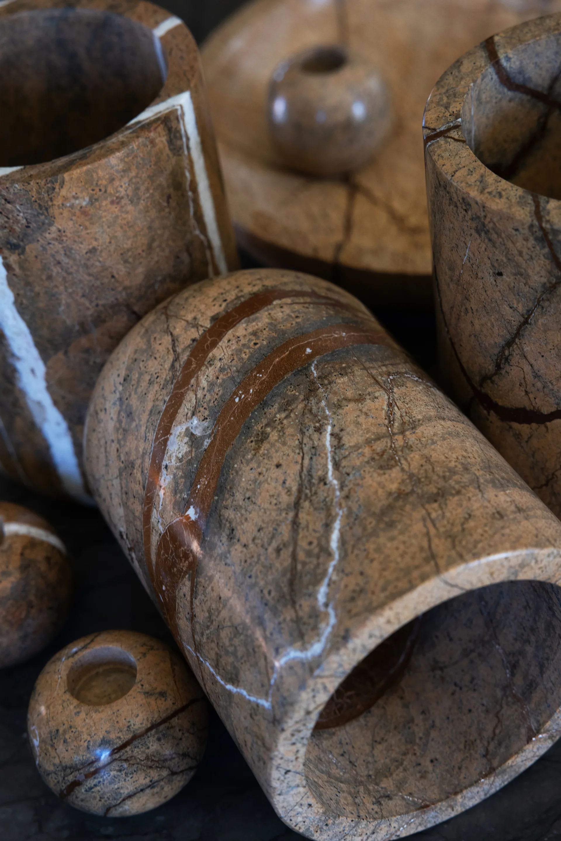 Κηροπήγιο Sten Ø6 εκ., Καφέ δασικό μάρμαρο Sagaform