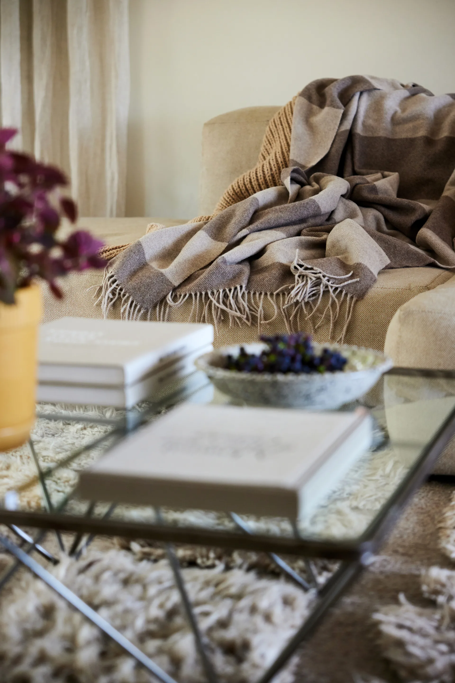 Ulle μάλλινο ριχτάρι, Μπεζ-καφέ Sagaform