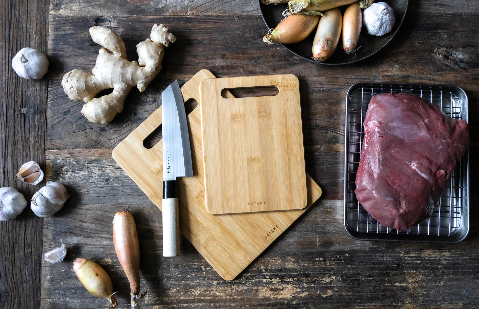 Satake σανίδα κοπής, Μπαμπού, 2 τεμάχια Satake