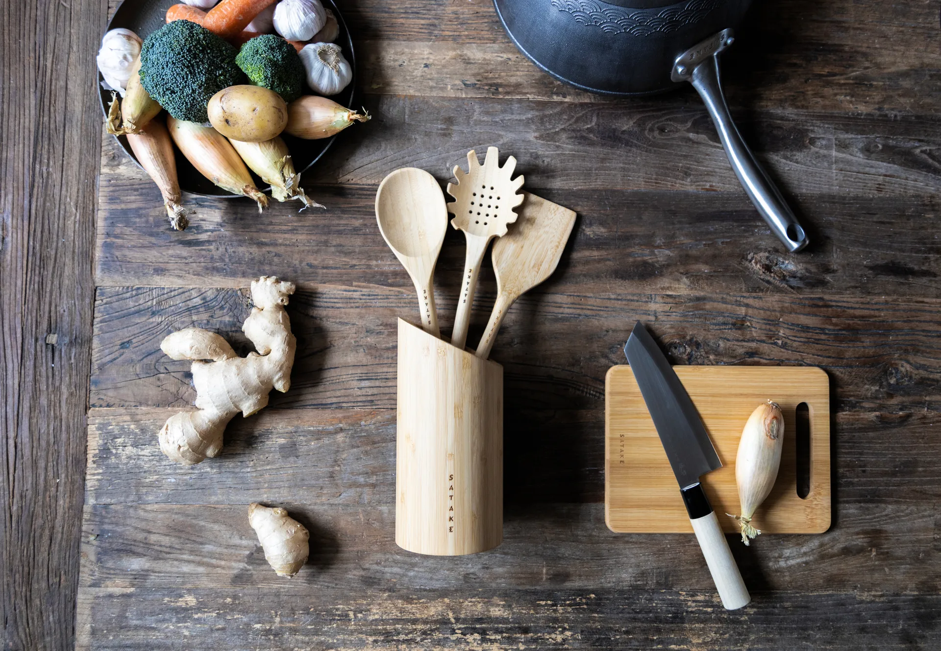 Satake εργαλεία & βάση εργαλείων, Μπαμπού, 4 τεμάχια Satake