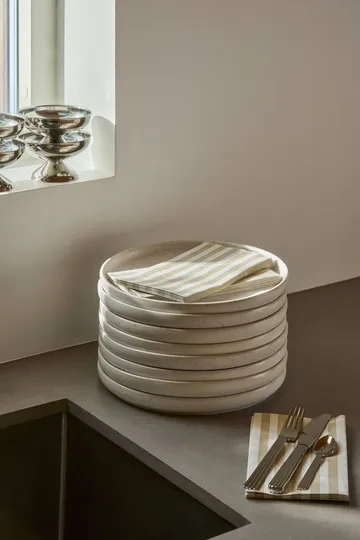 Bold Stripe χαρτοπετσέτα - Λευκό-μπεζ, 15 τεμ., 33x40 εκ. - Scandi Essentials