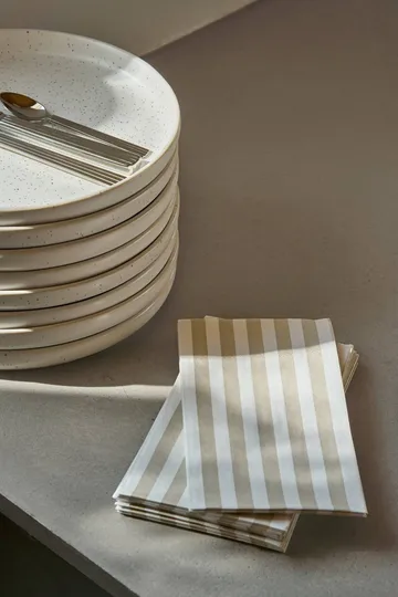 Bold Stripe χαρτοπετσέτα - Λευκό-μπεζ, 15 τεμ., 33x40 εκ. - Scandi Essentials