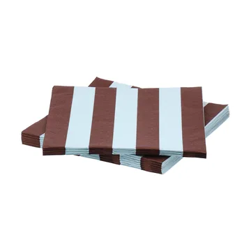 Bold Stripe χαρτοπετσέτα - Βουργουνδί-μπλε, 20 τεμάχια, 33x33 εκ. - Scandi Essentials