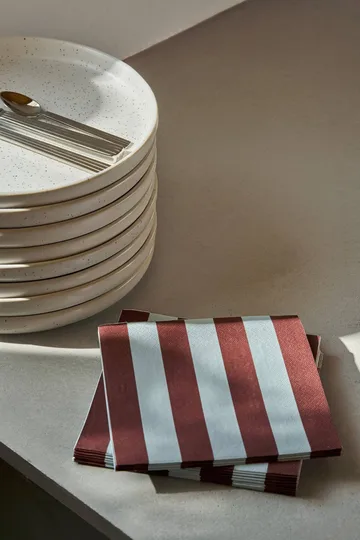 Bold Stripe χαρτοπετσέτα - Βουργουνδί-μπλε, 20 τεμάχια, 33x33 εκ. - Scandi Essentials