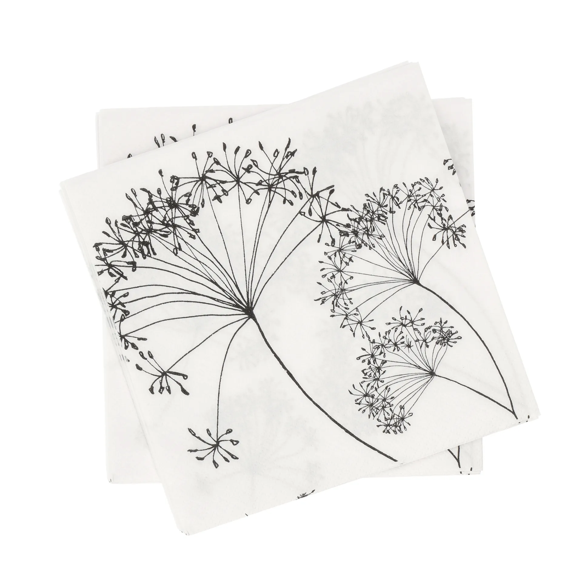 Botanical χάρτινη πετσέτα, Λευκό-μαύρο, 20-pack, 33x33 εκ. Scandi Essentials