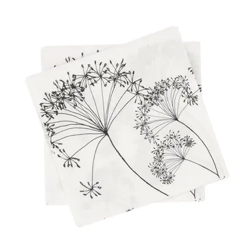 Botanical χάρτινη πετσέτα - Λευκό-μαύρο, 20-pack, 33x33 εκ. - Scandi Essentials