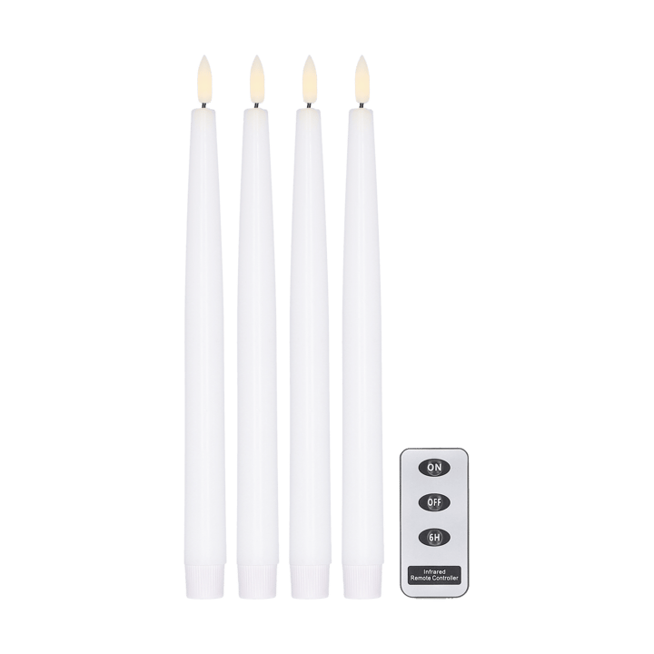 Bright LED-κερί 28.5 cm Συσκευασία 4 τεμαχίων με τηλεχειριστήριο - Λευκό - Scandi Essentials