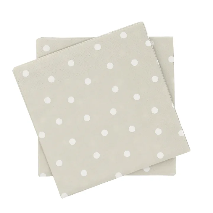 Fine dots χαρτοπετσέτα - Λευκό-μπεζ, 20 τεμ., 33x33 εκ. - Scandi Essentials