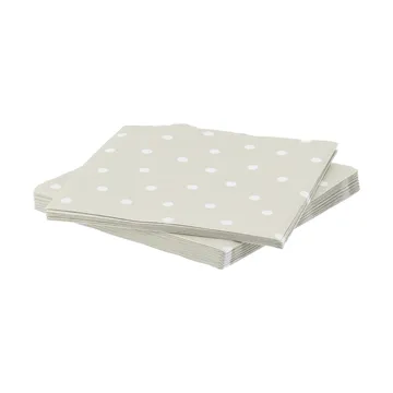 Fine dots χαρτοπετσέτα - Λευκό-μπεζ, 20 τεμ., 33x33 εκ. - Scandi Essentials