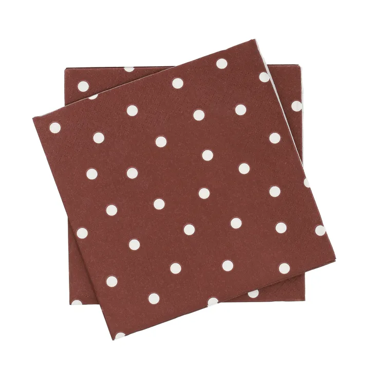 Fine dots χαρτοπετσέτα - Βαθυκόκκινο-λευκό, 20 τεμ., 33x33 εκ. - Scandi Essentials