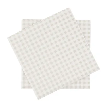 Fine grid χάρτινη πετσέτα - Λευκό-μπεζ, 20 τεμ., 33x33 εκ. - Scandi Essentials