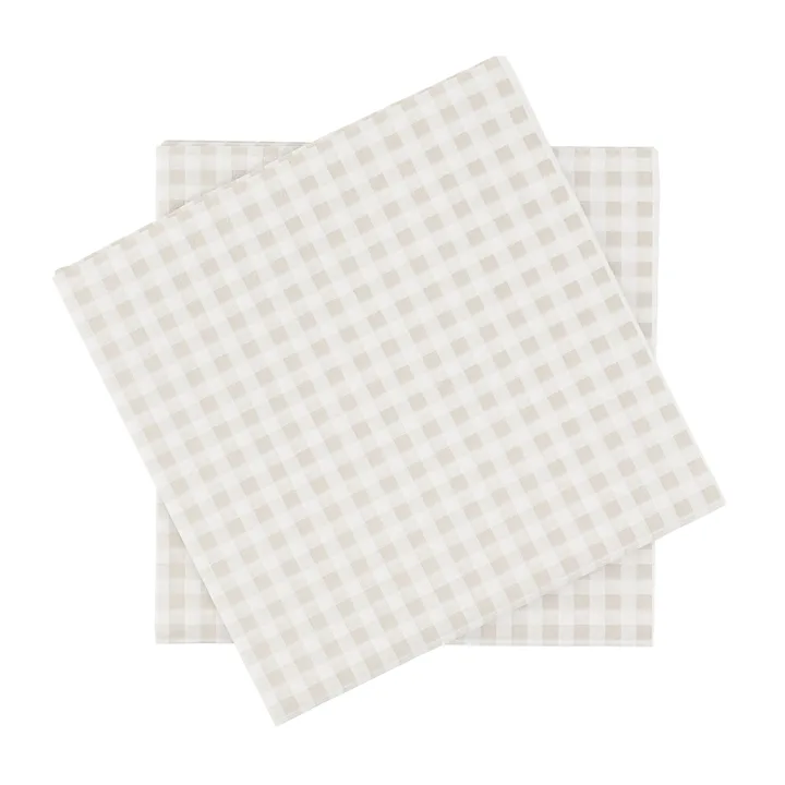 Fine grid χάρτινη πετσέτα - Λευκό-μπεζ, 20 τεμ., 33x33 εκ. - Scandi Essentials