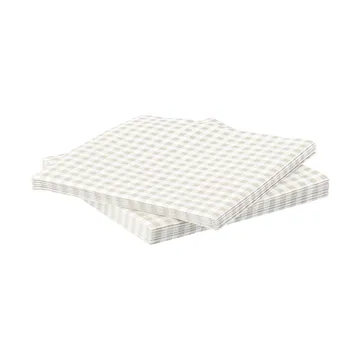 Fine grid χάρτινη πετσέτα - Λευκό-μπεζ, 20 τεμ., 33x33 εκ. - Scandi Essentials