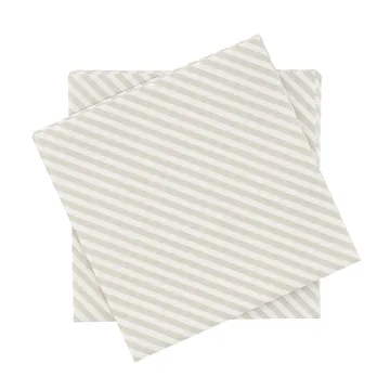 Fine stripe χαρτοπετσέτα - Λευκό-μπεζ, 20 τεμ., 33x33 εκ. - Scandi Essentials