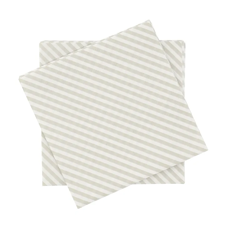 Fine stripe χαρτοπετσέτα - Λευκό-μπεζ, 20 τεμ., 33x33 εκ. - Scandi Essentials