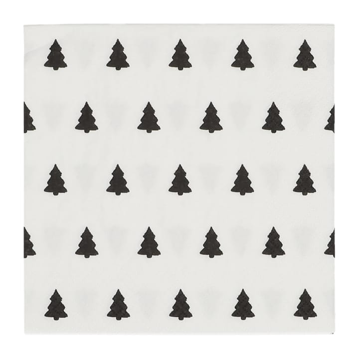 Linen trees χαρτοπετσέτεs 33x33 εκ 20-pack - Black-white - Scandi Essentials