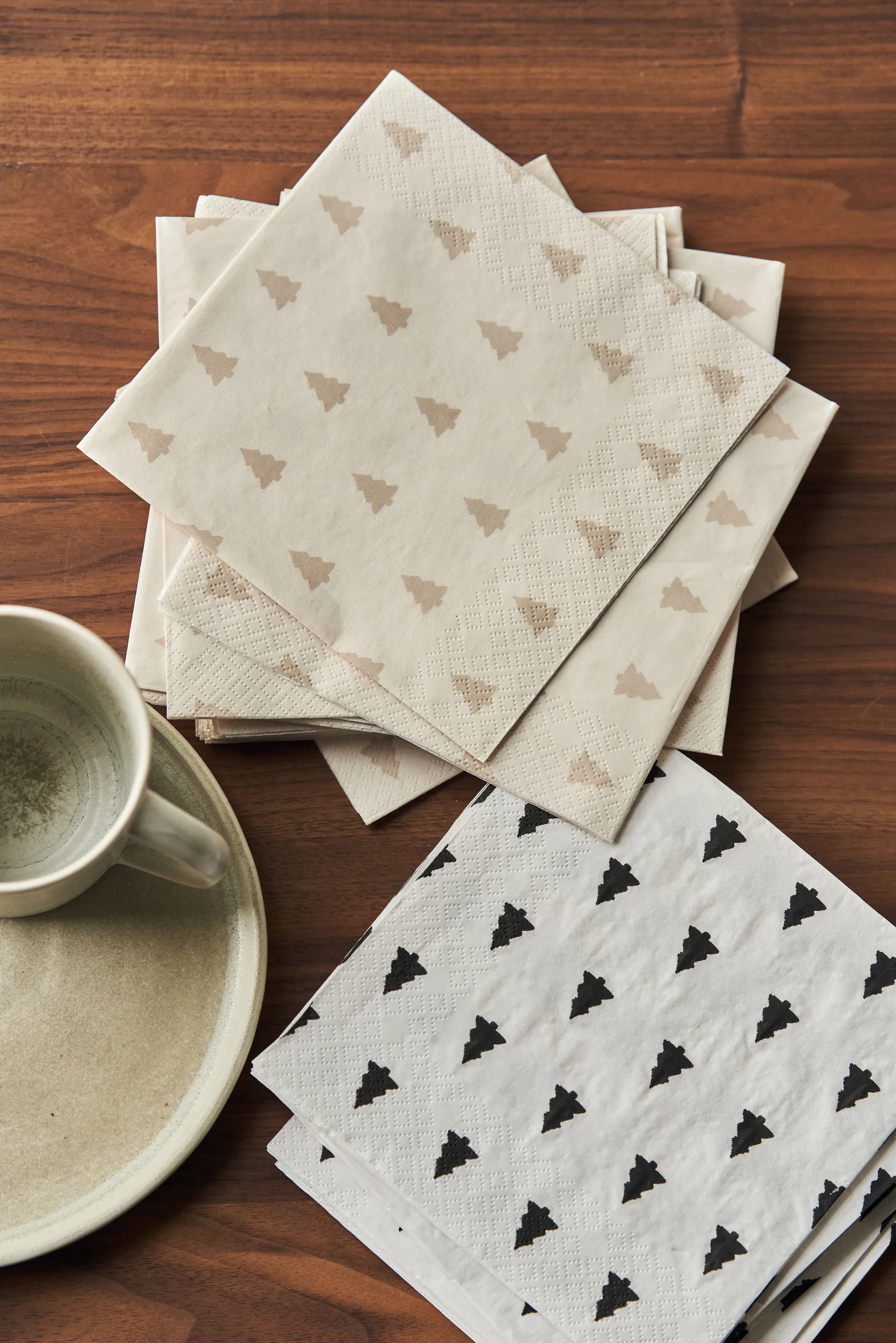 Linen trees χαρτοπετσέτεs 33x33 εκ 20-pack, Black-white Scandi Essentials