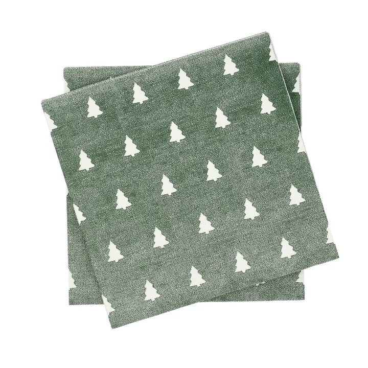 Linen trees χαρτοπετσέτεs 33x33 εκ 20-pack - Πράσινο-white - Scandi Essentials