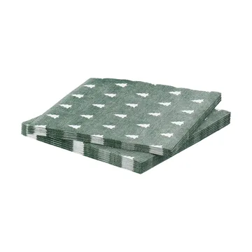 Linen trees χαρτοπετσέτεs 33x33 εκ 20-pack - Πράσινο-white - Scandi Essentials