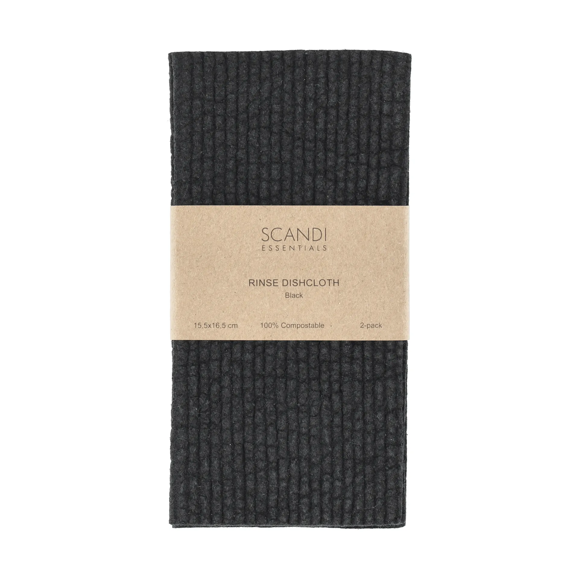 Rinse πανί πιάτων, Μαύρο, 2-pack Scandi Essentials