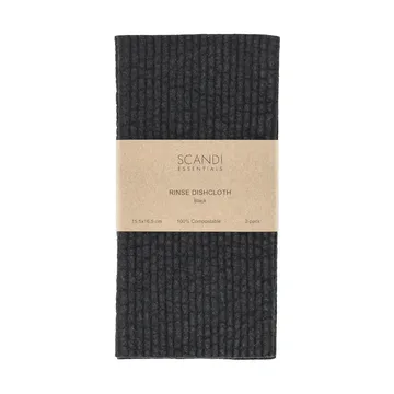 Rinse πανί πιάτων - Μαύρο, 2-pack - Scandi Essentials