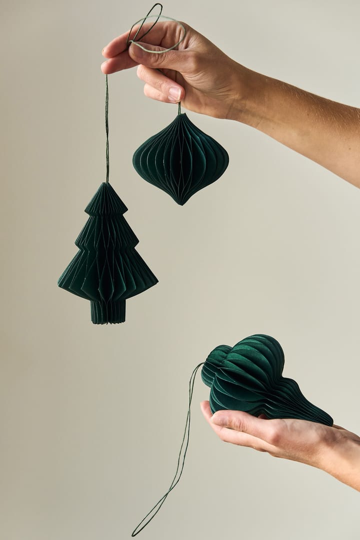 Στολίδια δέντρου σε πακέτο των 4, Forest Green Scandi Living