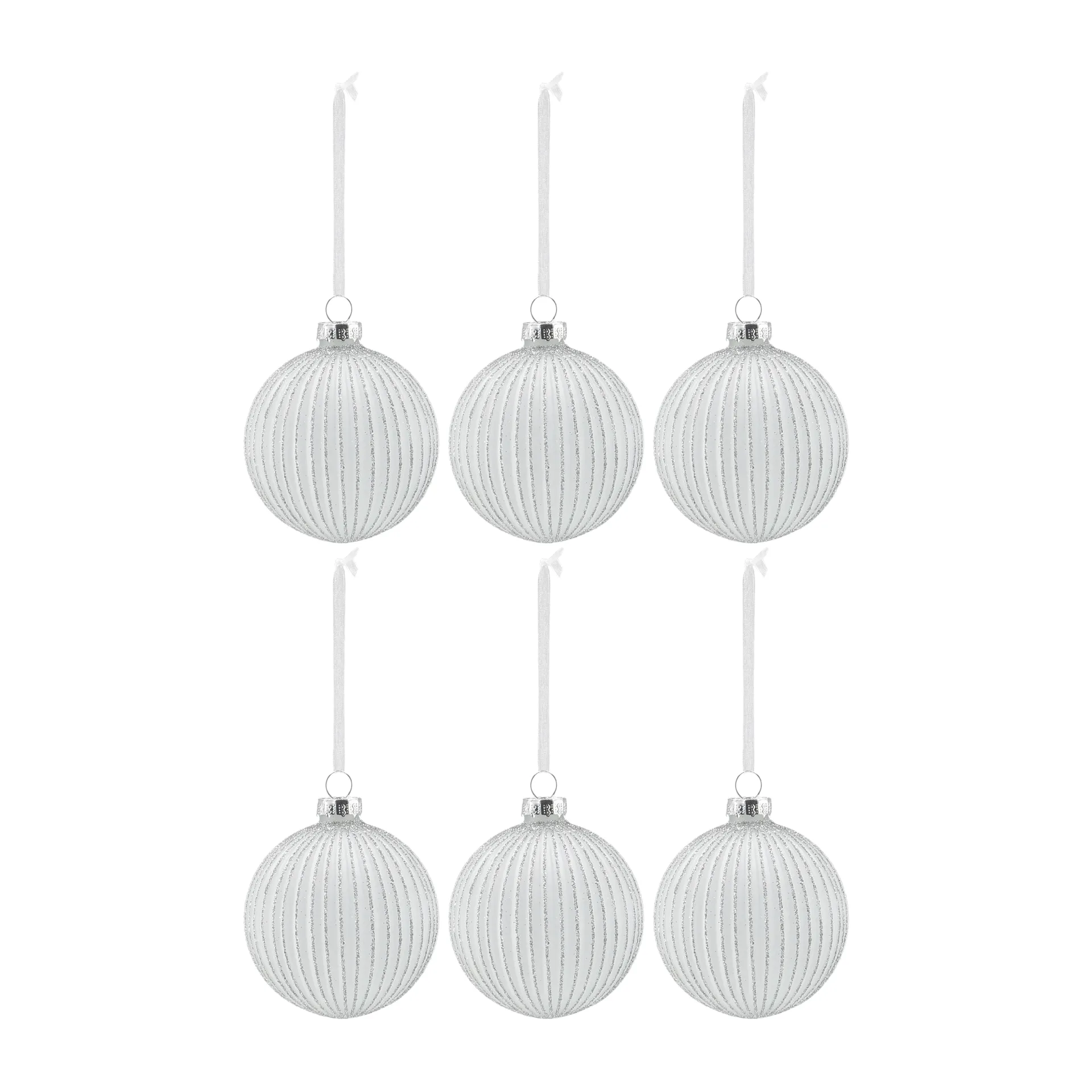 Γιορτινά μπιχλιμπίδια 6-pack, White Scandi Living