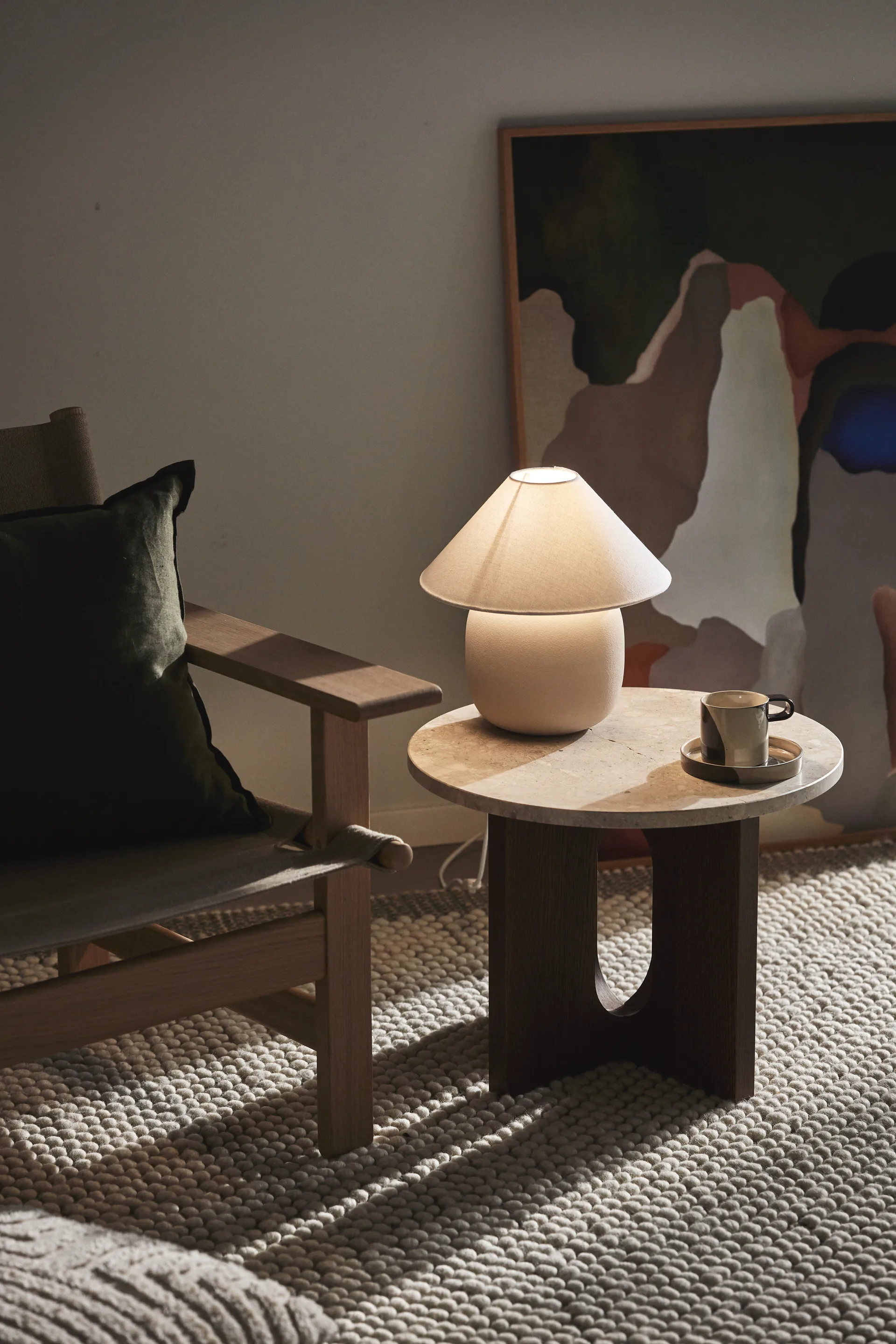 Boulder επιτραπέζιο φωτιστικό 29 cm beige-white,  Scandi Living