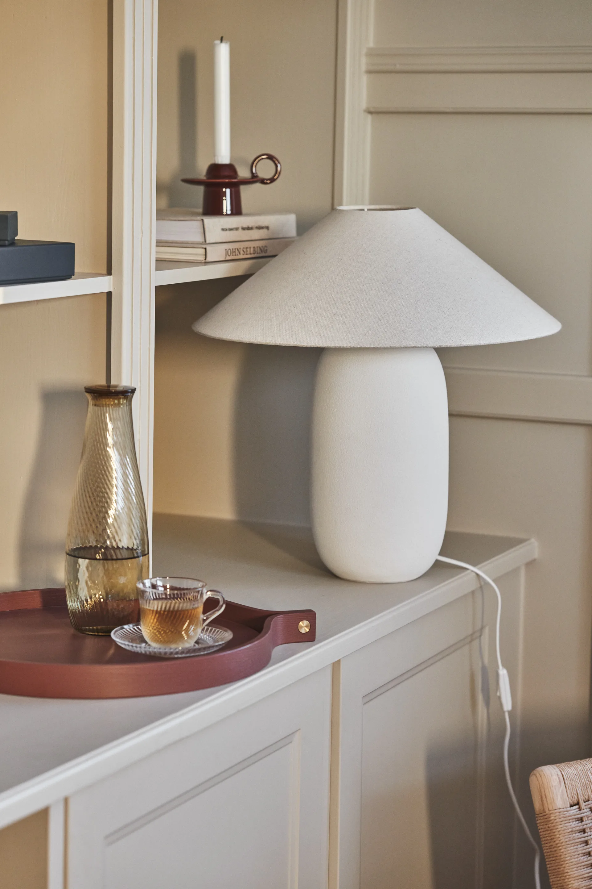 Boulder επιτραπέζιο φωτιστικό 48 cm white-nature Scandi Living