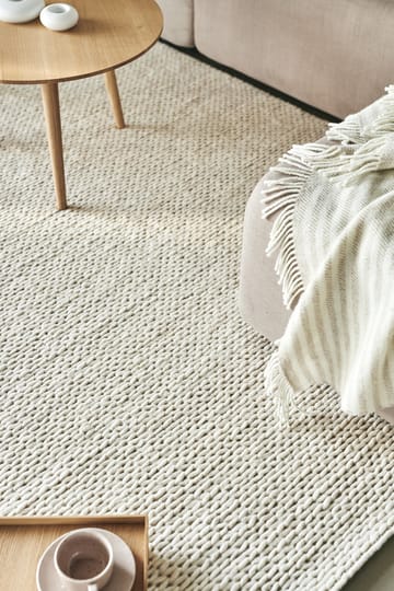 Braided μάλλινο χαλί natural white - 200x300 cm - Scandi Living