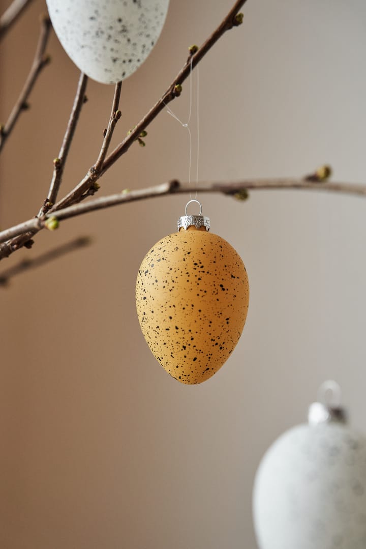 Brooding γυάλινα αυγά 8 cm σε συσκευασία των 6, Κίτρινο Scandi Living