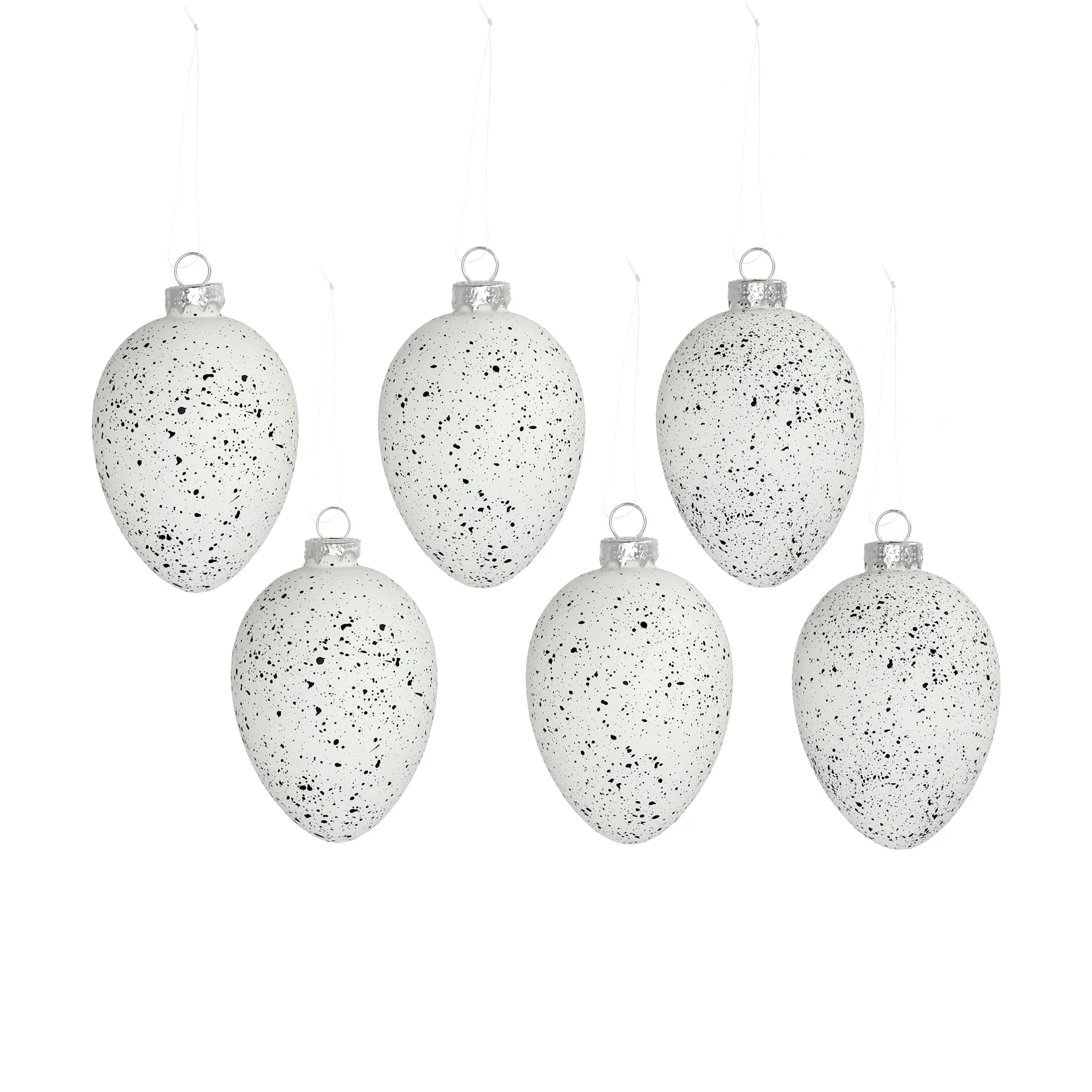 Brooding γυάλινα αυγά 8 cm σε συσκευασία των 6, Λευκό Scandi Living