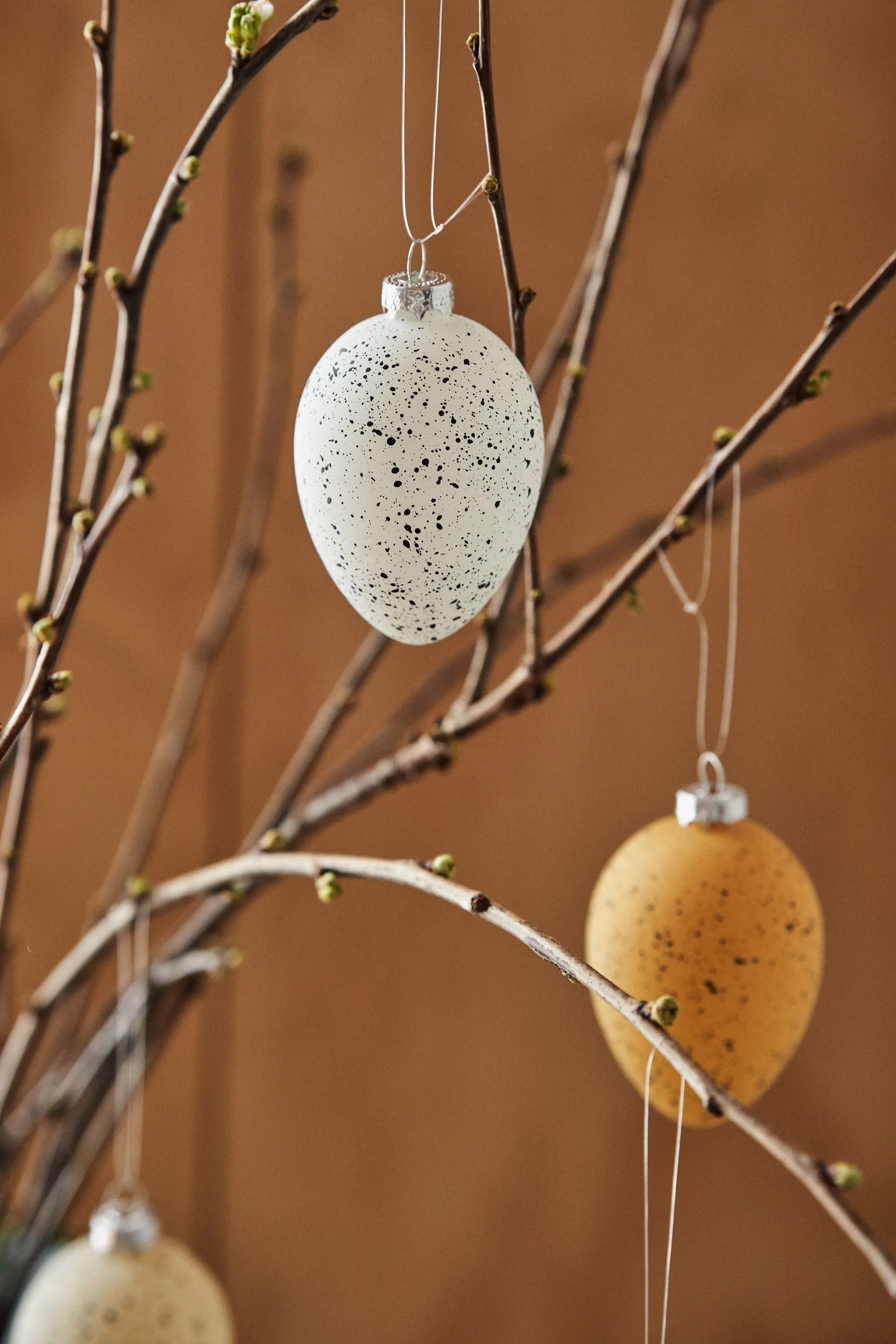 Brooding γυάλινα αυγά 8 cm σε συσκευασία των 6, Λευκό Scandi Living