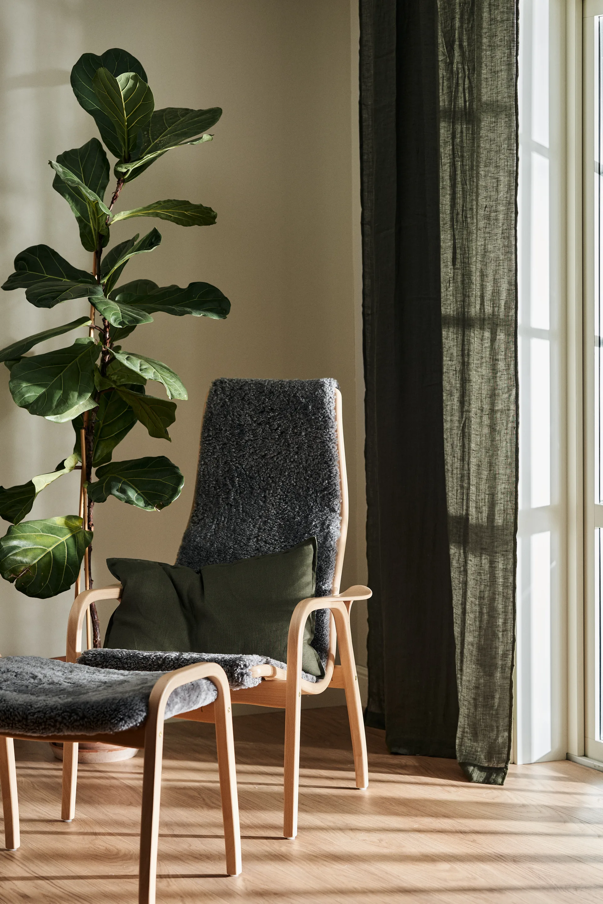 Calm μαξιλαροθήκη λινή 40x60 εκ., Forest Green Scandi Living