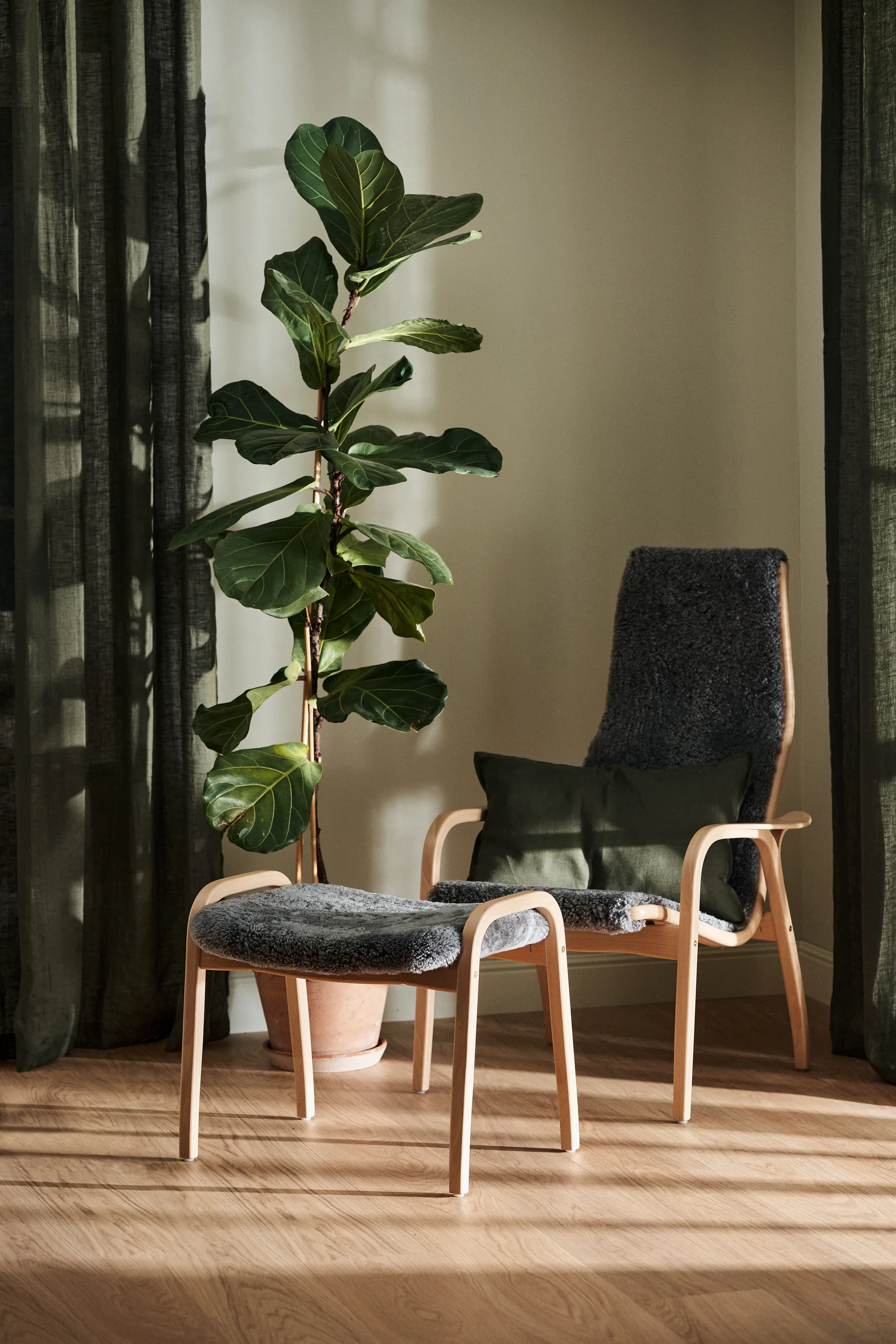 Calm μαξιλαροθήκη λινή 40x60 εκ., Forest Green Scandi Living