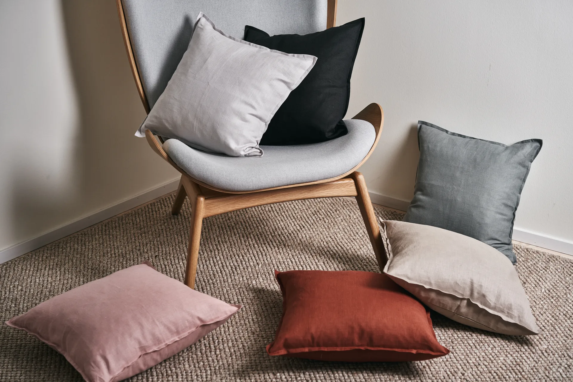 Calm μαξιλαροθήκη λινή 50x50 cm, Γκρι του Πάγου Scandi Living