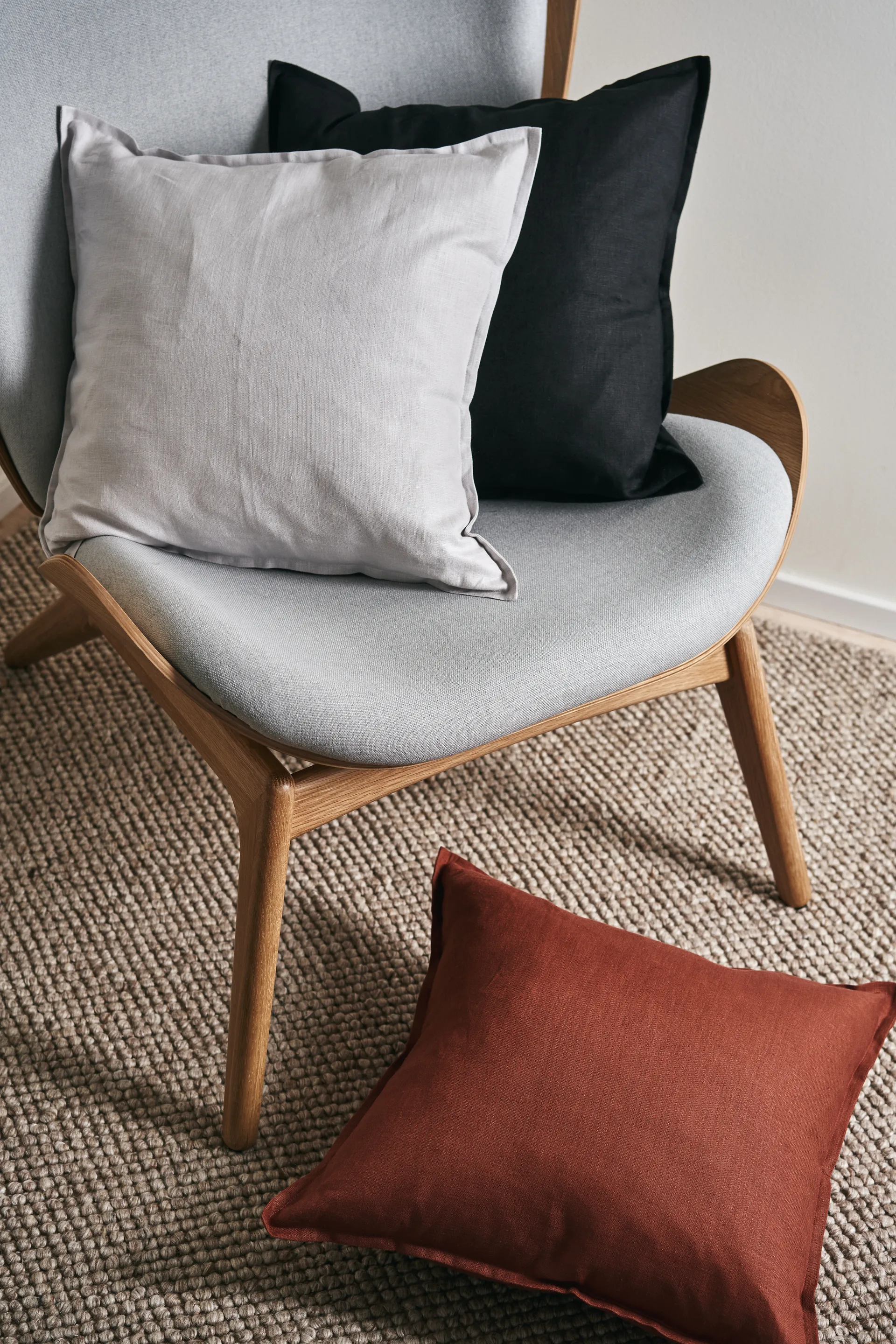 Calm μαξιλαροθήκη λινή 50x50 cm, Γκρι του Πάγου Scandi Living