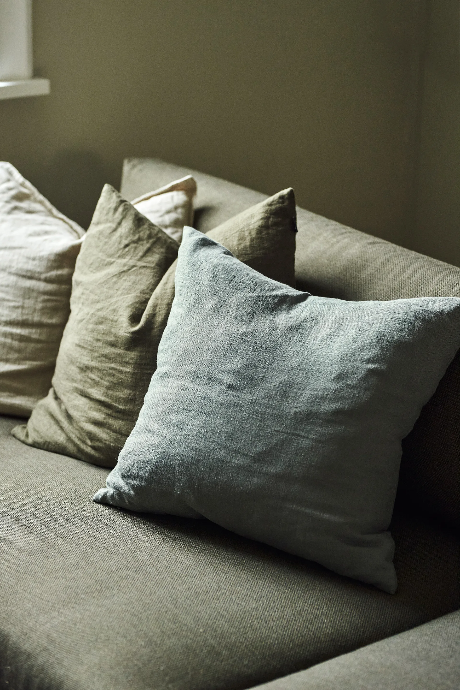 Calm μαξιλαροθήκη λινή 50x50 cm, Φιμέ μπλε Scandi Living