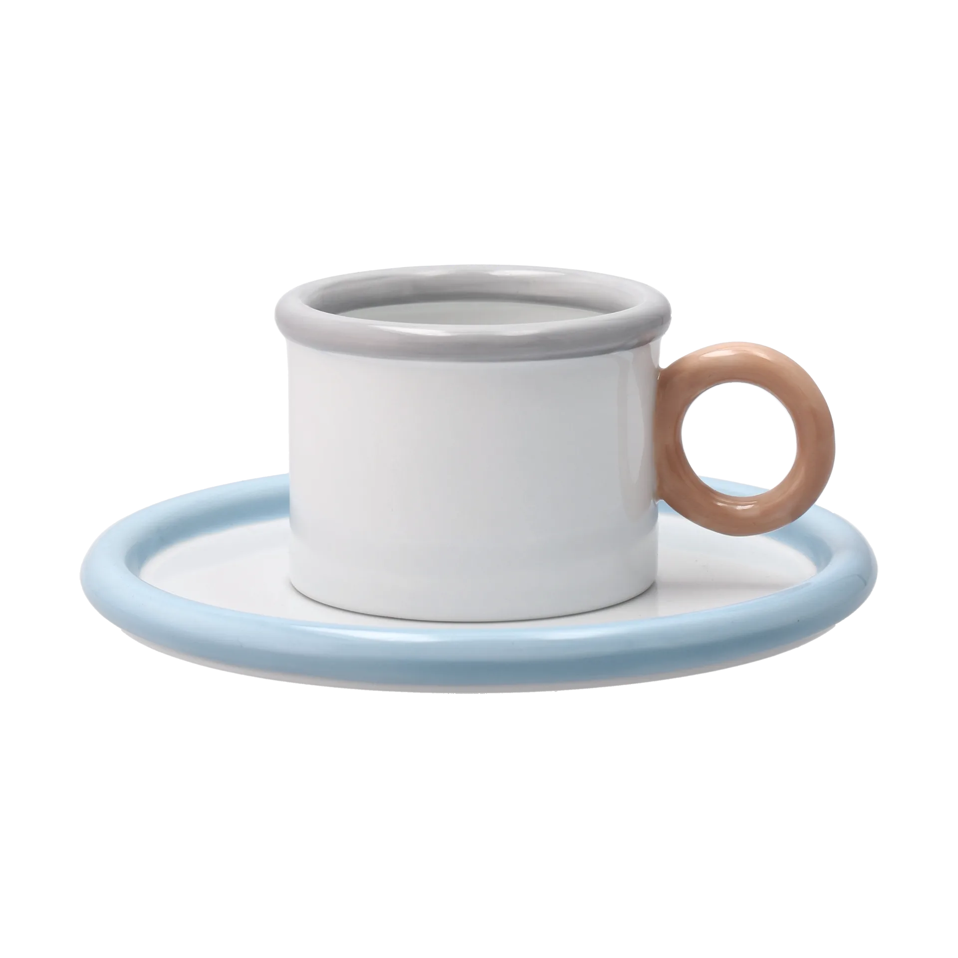 Chunky φλιτζάνι με πιατάκι, Μπλε-γκρι Scandi Living